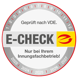 Prüfsiegel für elektrische Installationen und Geräte: "E-Check", 2023 - 2027