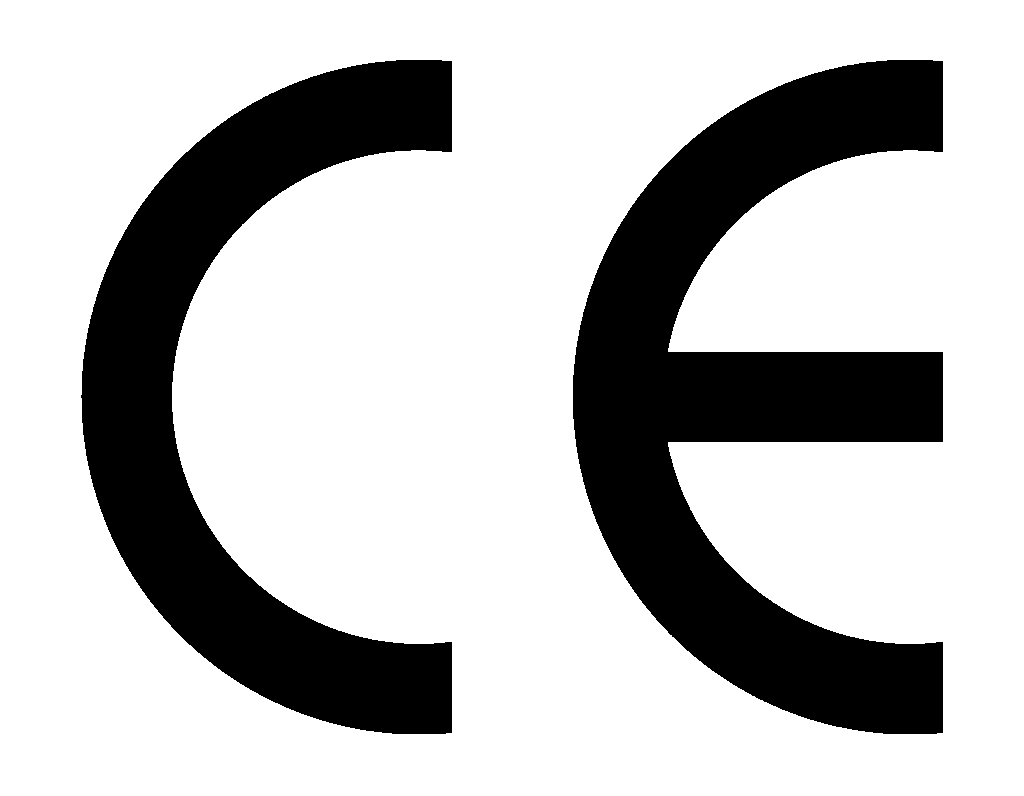 CE-Kennzeichen: Die Buchstaben C und E in Schwarz - typografisch angeordnet.